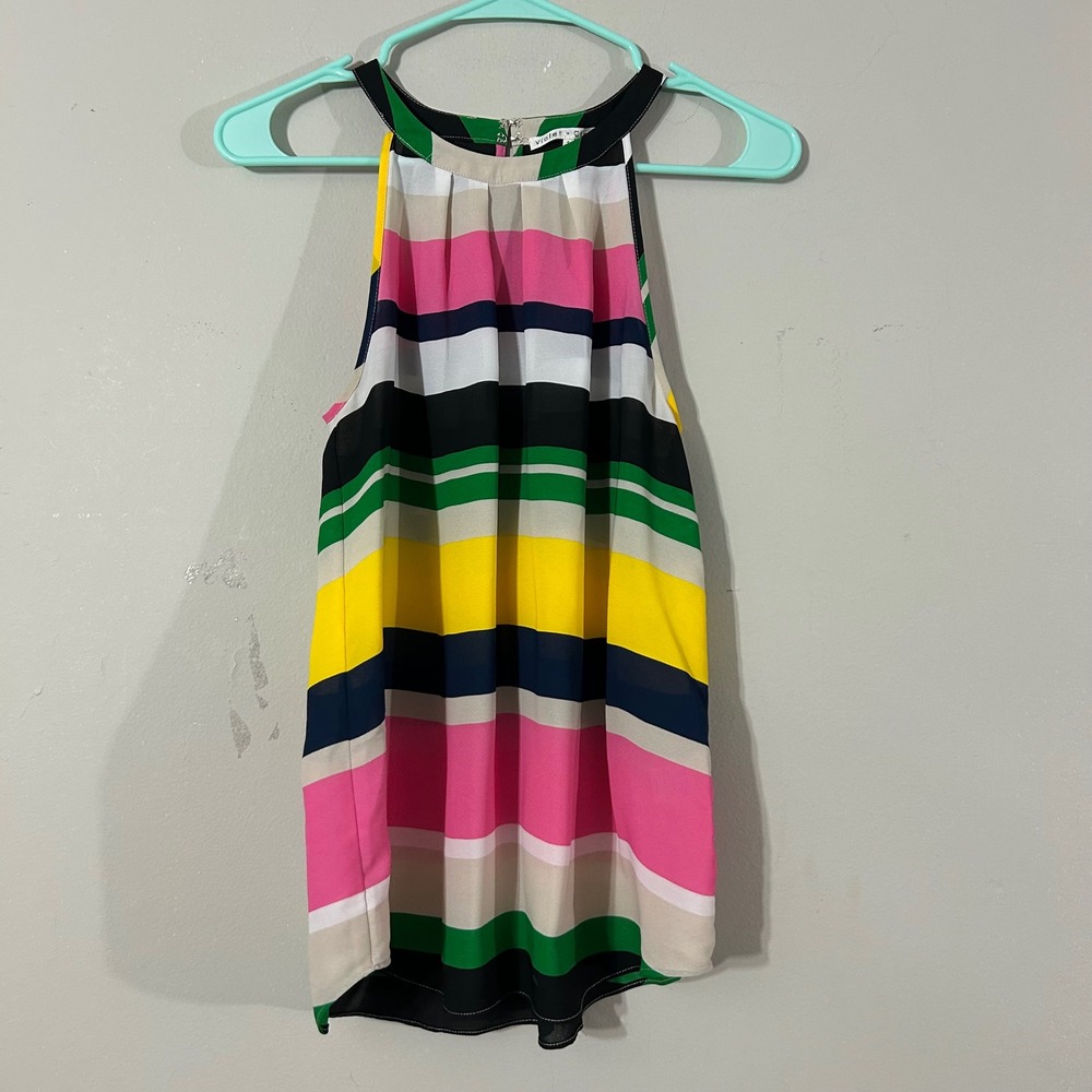 Violet + Claire Striped Halter Neck Sleeveless Top Size‎ S